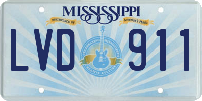 MS license plate LVD911