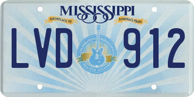 MS license plate LVD912