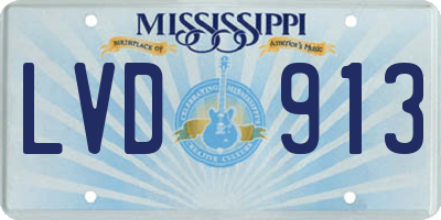 MS license plate LVD913