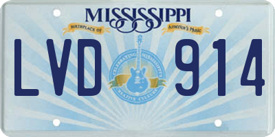 MS license plate LVD914