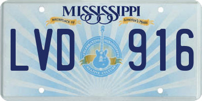 MS license plate LVD916