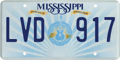 MS license plate LVD917