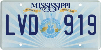 MS license plate LVD919