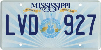 MS license plate LVD927