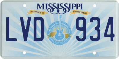 MS license plate LVD934