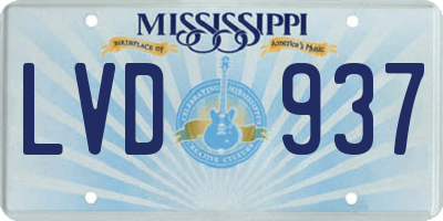 MS license plate LVD937