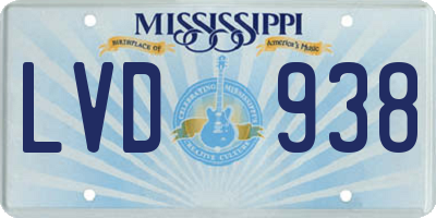MS license plate LVD938