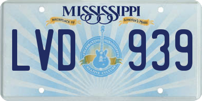 MS license plate LVD939