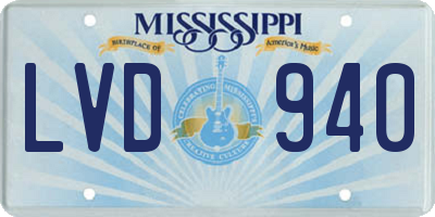MS license plate LVD940