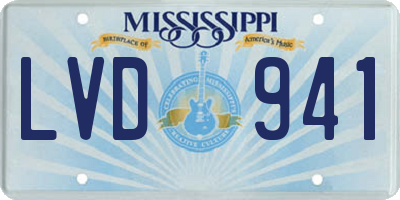MS license plate LVD941