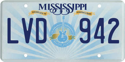 MS license plate LVD942