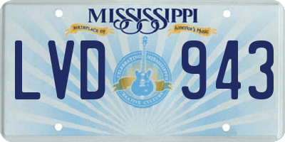 MS license plate LVD943