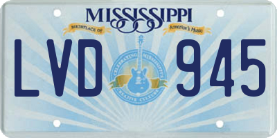 MS license plate LVD945