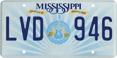 MS license plate LVD946