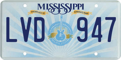 MS license plate LVD947