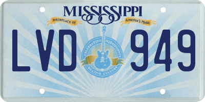 MS license plate LVD949