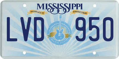 MS license plate LVD950