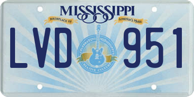 MS license plate LVD951