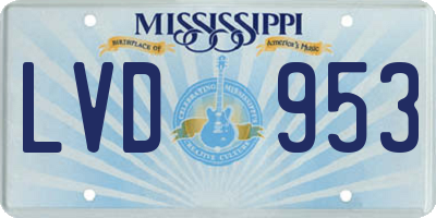 MS license plate LVD953