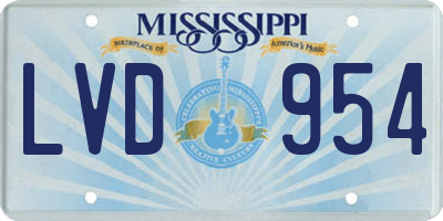 MS license plate LVD954