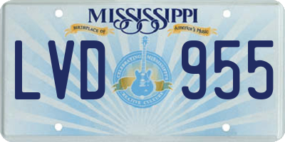MS license plate LVD955