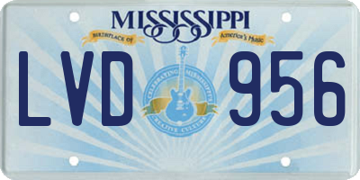 MS license plate LVD956