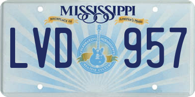 MS license plate LVD957