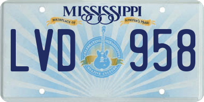 MS license plate LVD958