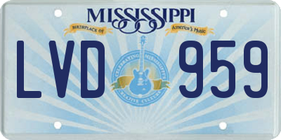 MS license plate LVD959