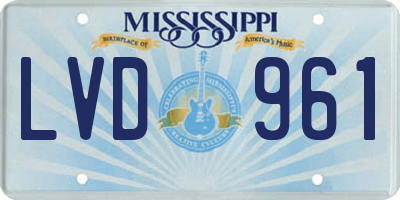 MS license plate LVD961