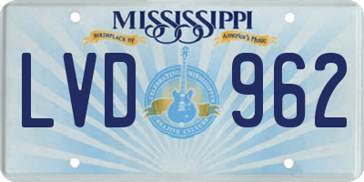 MS license plate LVD962