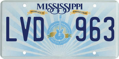 MS license plate LVD963