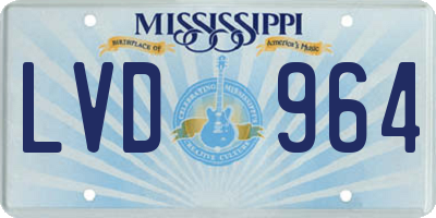 MS license plate LVD964