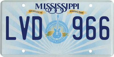 MS license plate LVD966