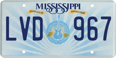 MS license plate LVD967