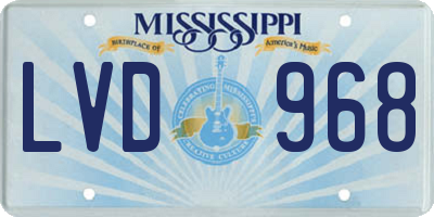 MS license plate LVD968
