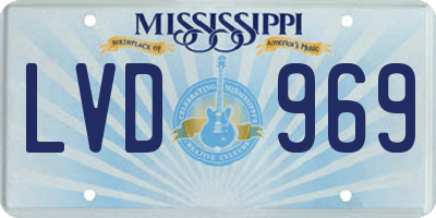 MS license plate LVD969