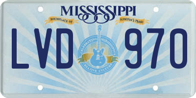 MS license plate LVD970