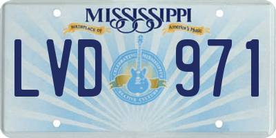 MS license plate LVD971