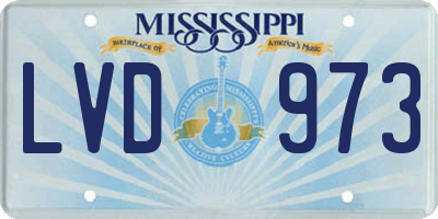MS license plate LVD973