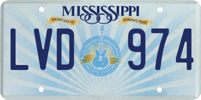 MS license plate LVD974