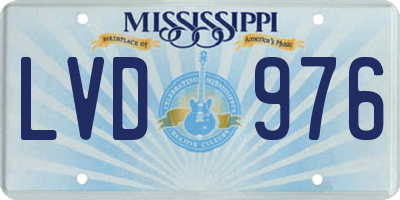 MS license plate LVD976