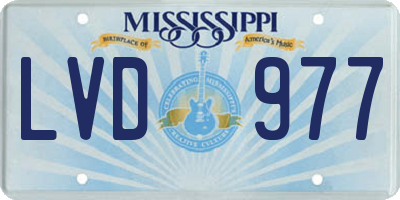 MS license plate LVD977