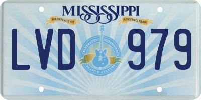 MS license plate LVD979