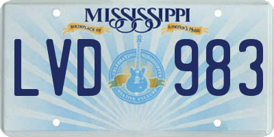 MS license plate LVD983