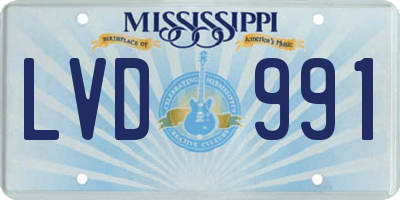 MS license plate LVD991