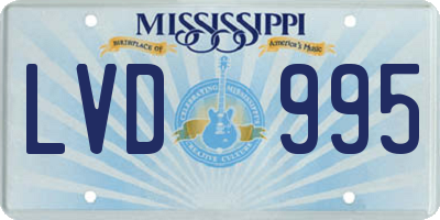 MS license plate LVD995