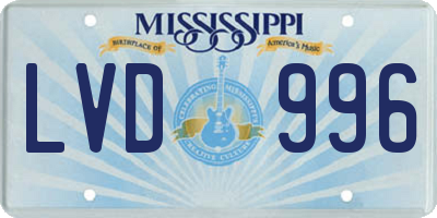 MS license plate LVD996
