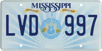 MS license plate LVD997