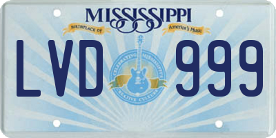 MS license plate LVD999